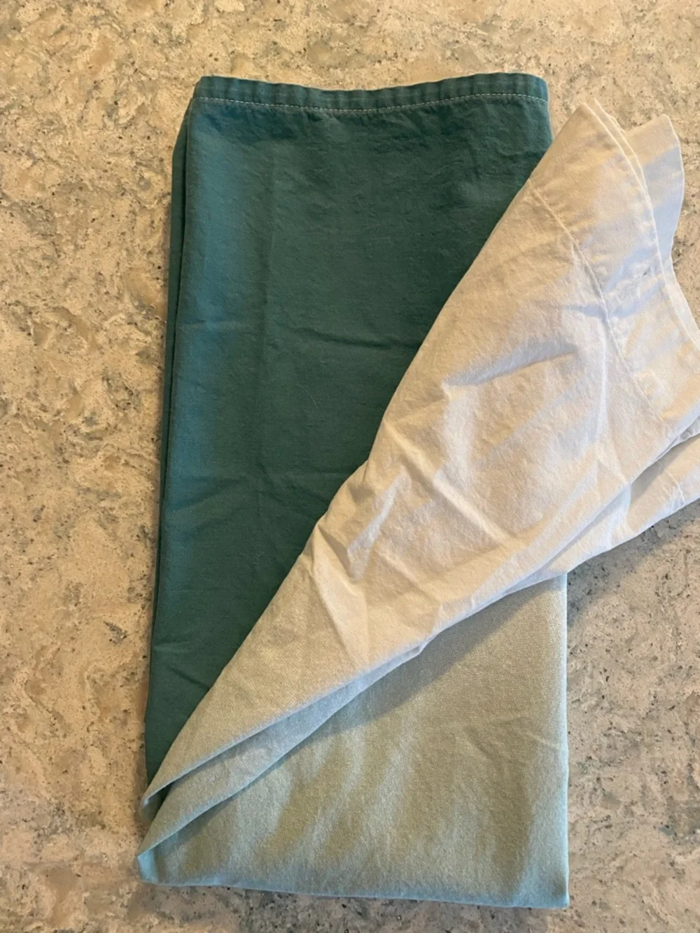 Threshold Shower Curtain Ombré design Greens and Solid White